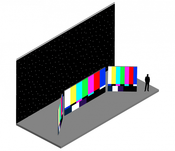 plain 3D visualization of LED curtain
